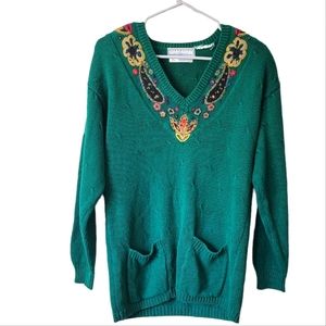 COPY - Vintage  oversized Green Northern isles sweater size small with pockets …